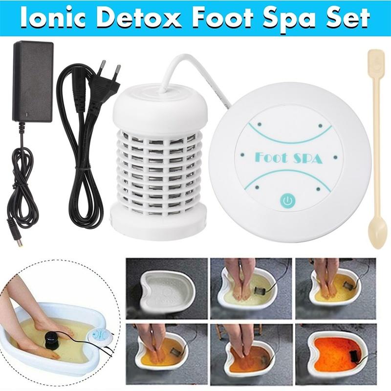 Neue Fußbad-Detox-Maschine, Ionenreinigung, ionische Fuß-Detox-Maschine, Fußbad-Spa-Maschine EU Plug schwarz