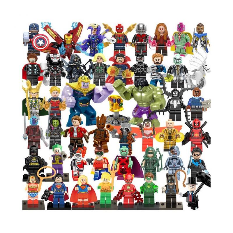48 Stück Marvel Avengers Superhelden Mini Figuren DC Baustein Set Passend für Lego