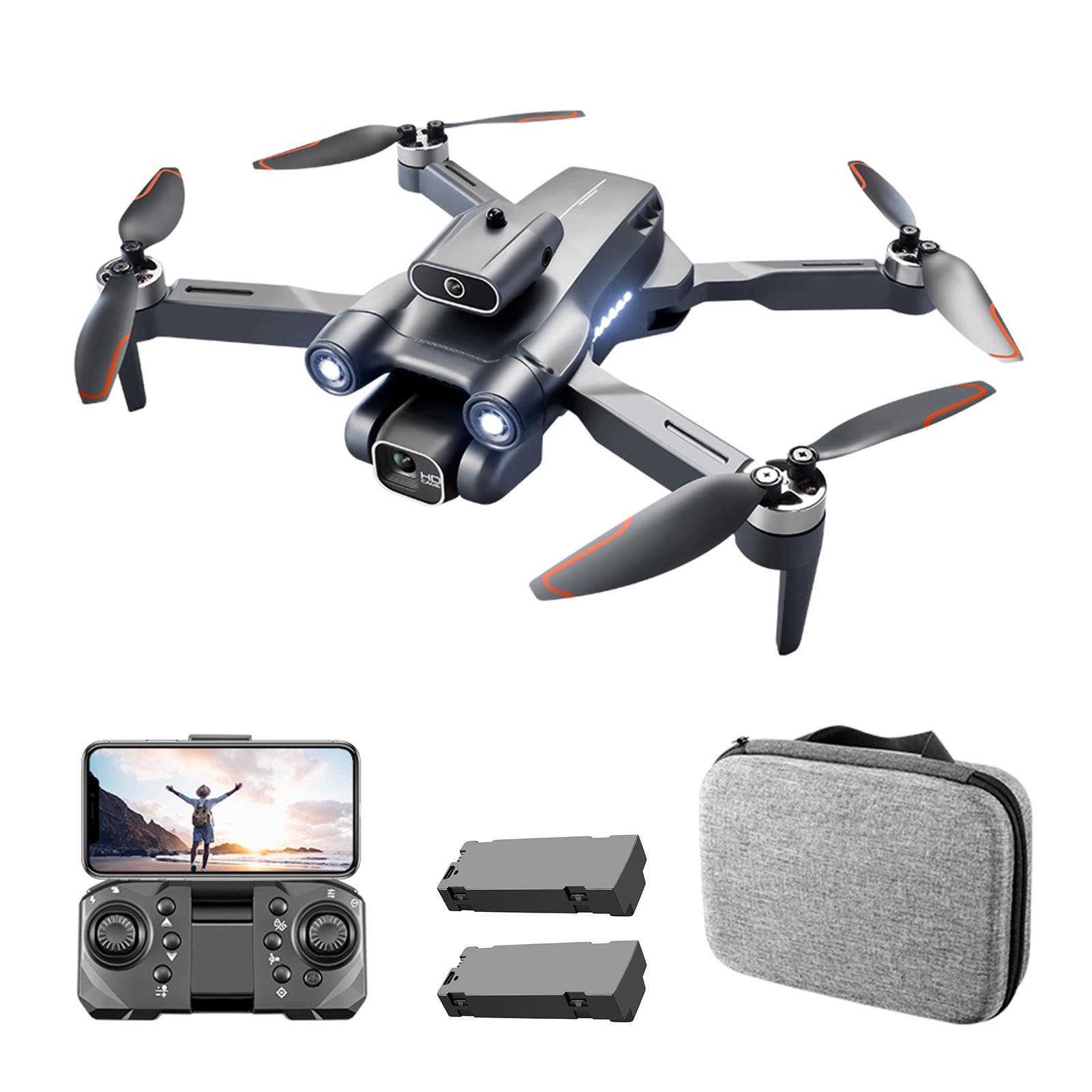 Ferngesteuerte Drohne mit Daul-Kamera, 4K, faltbarer ferngesteuerter Quadrocopter mit Funktion Hindernis 4K 2 Battery dunkelgraue