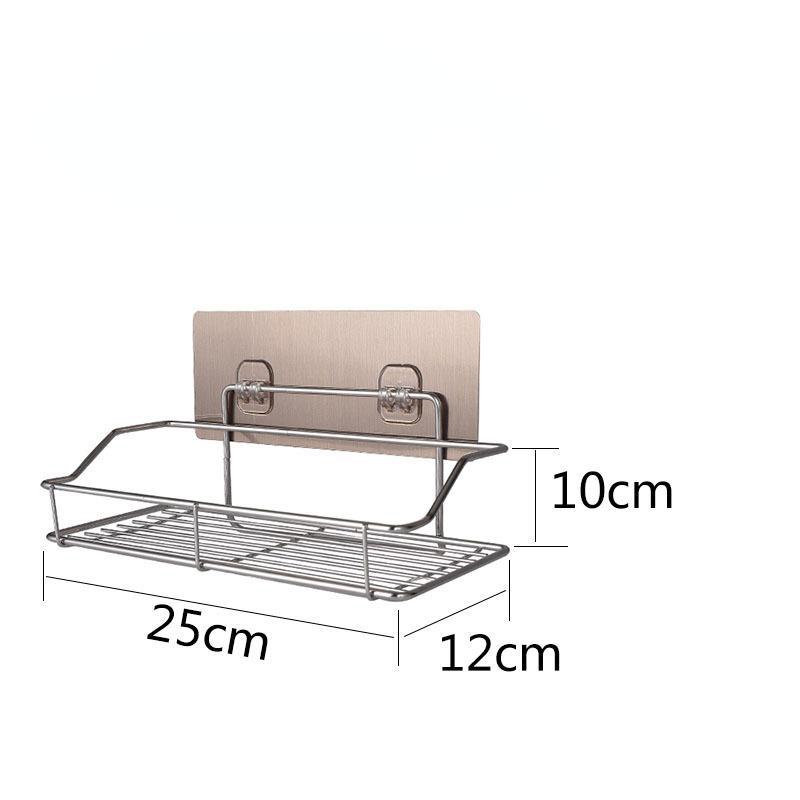 Edelstahl-Badezimmer-Aufbewahrungsregal, stanzfrei, für Küche, Badezimmer, WC, Wandaufhängung, Aufbewahrungsregal