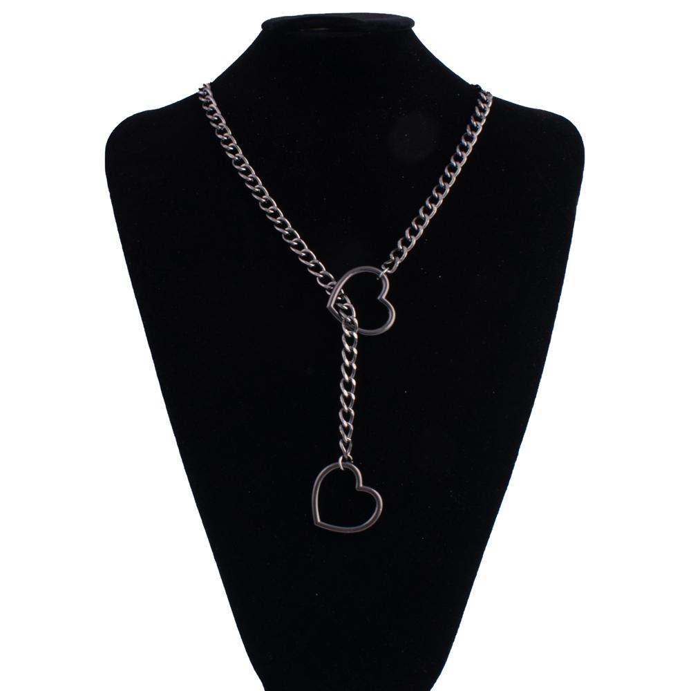 Herz Slip Kette Halskette für Frauen Punk Rock lange Kette Halsband Halskette Geschenke verstellbar Gothic Schmuck 28in