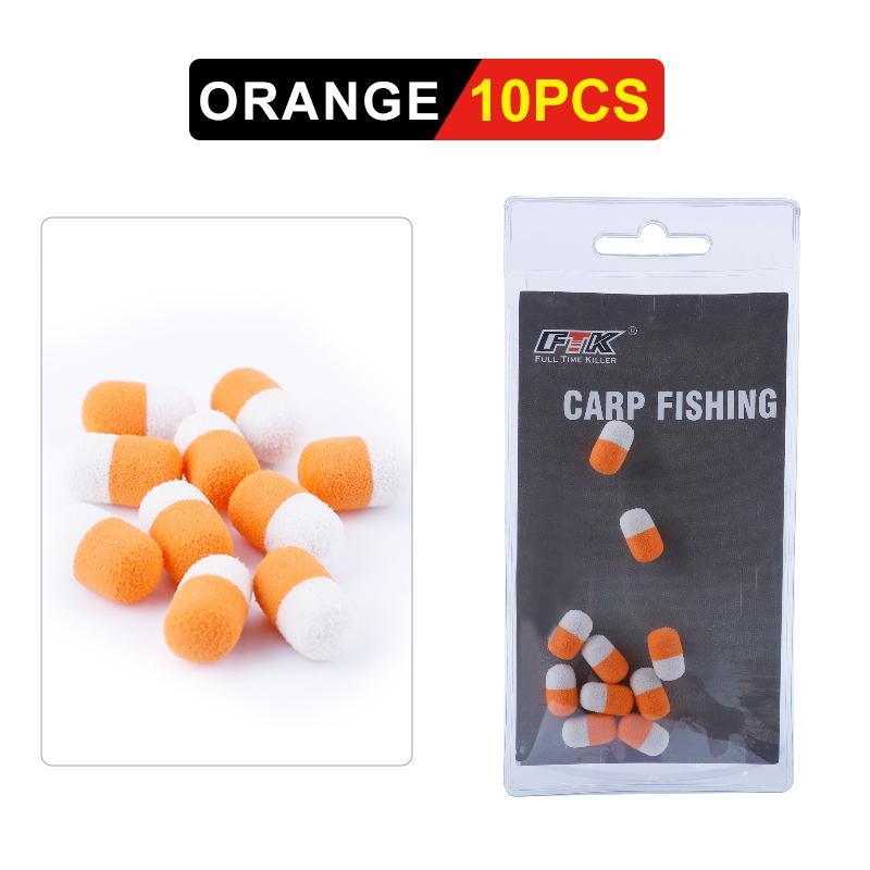 10 teile/paket Pvc Schwimmfähig Angeln Perlen Runde Perlen 1,1 cm Karpfen Angeln Getriebe Zubehör orange/weiß