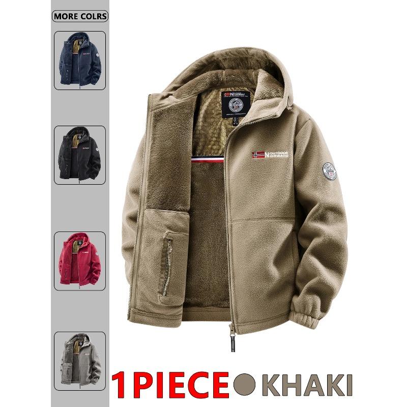 Herren Herbst- und Winter-Outdoor-Kapuzenjacke, Geeignet für den täglichen Gebrauch zu Hause, für Reisen, Partys, den Weg zur Arbeit, Outdoor-Mode, Vielseitig XXXL khaki