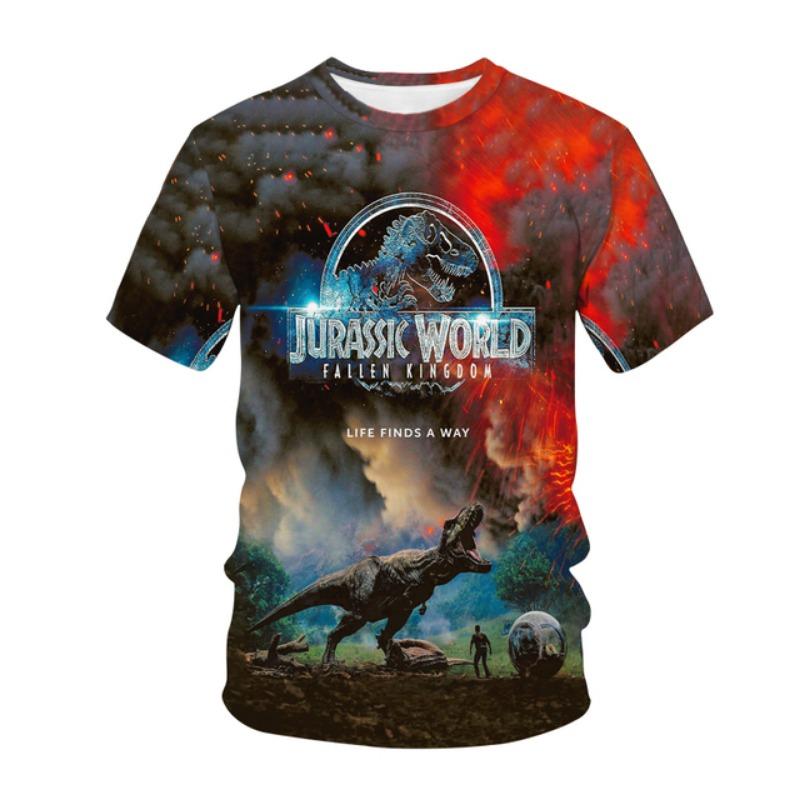 Jurassic Park Dinosaurier 3D Druck Kinder T-Shirt Sommer Mode Casual T-Shirt Jungen Mädchen Unisex Kinder Kleidung T-Shirt Tops 150