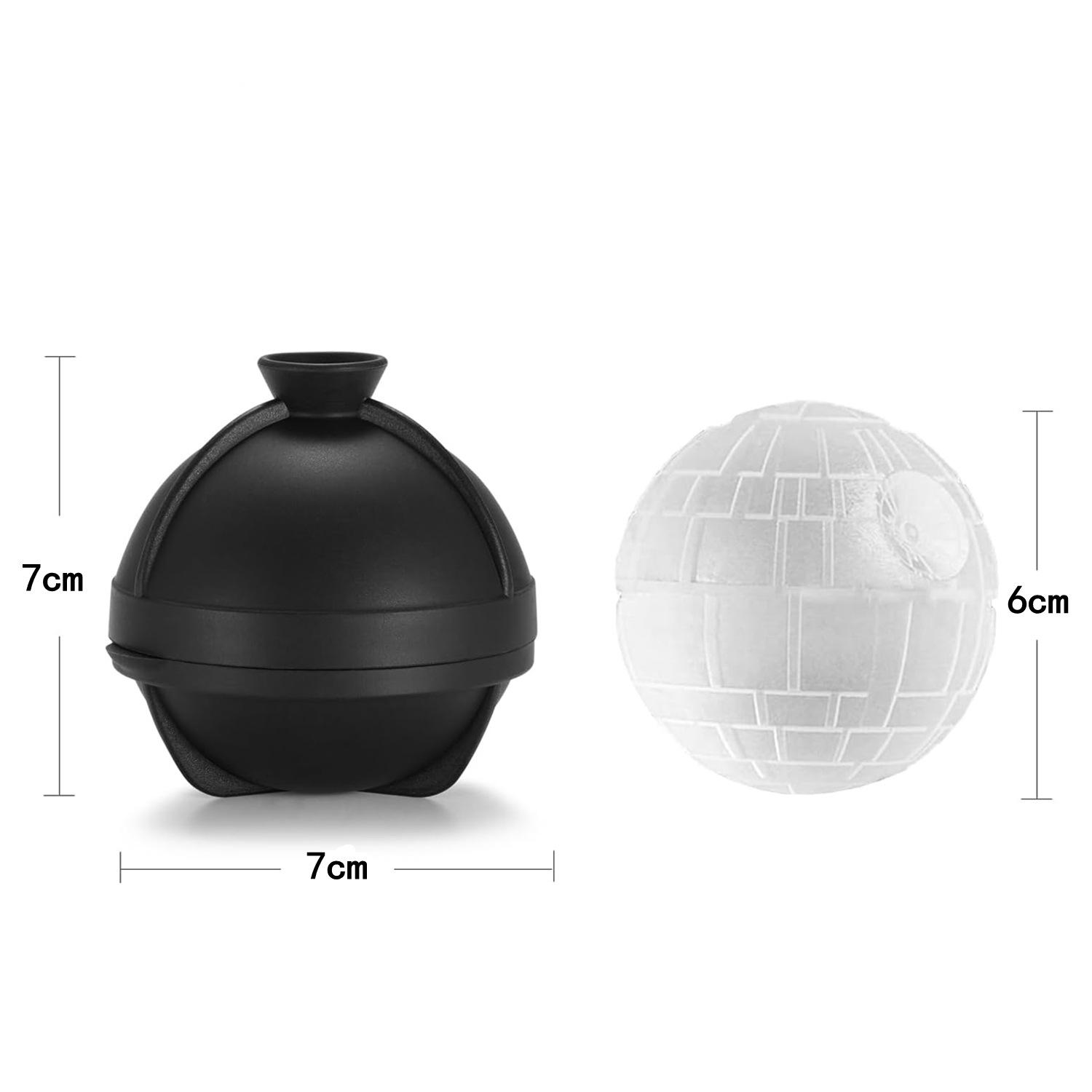 Lebensmittelecht Kein Plastik 3D Baseball Silikonkugel Eisballbereiter Leichtes Entformen Golf-förmiges Eishockey mit eingebautem Trichter white