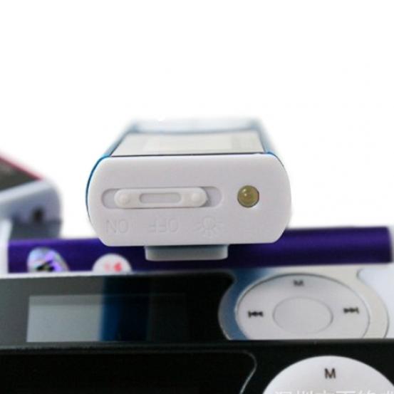 1,3-Zoll-LCD-Bildschirm-Clip, USB-Mini-MP3-Musik-Player, unterstützt 16 GB Karte weiß