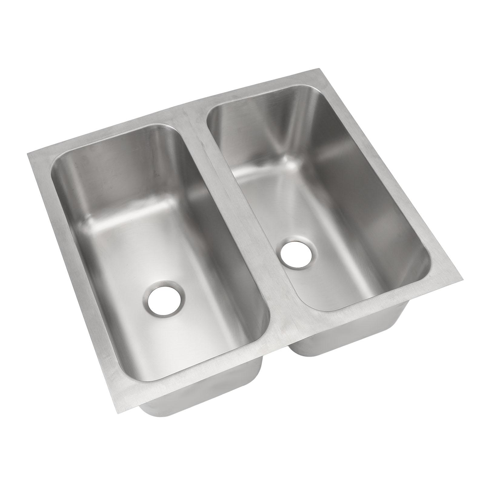 Wohnmobil Spüle 304 Edelstahl Quadratische Küchen Doppelbecken Spüle mit 40mm Abflussanschluss für Wohnwagen Boot