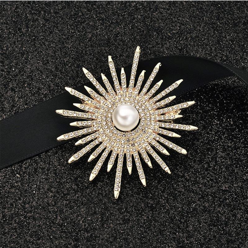 Temperament Sonnenblumen Brosche Weibliche Corsage Kleidung Zubehör Damen Hochzeit Party Schmuck gold