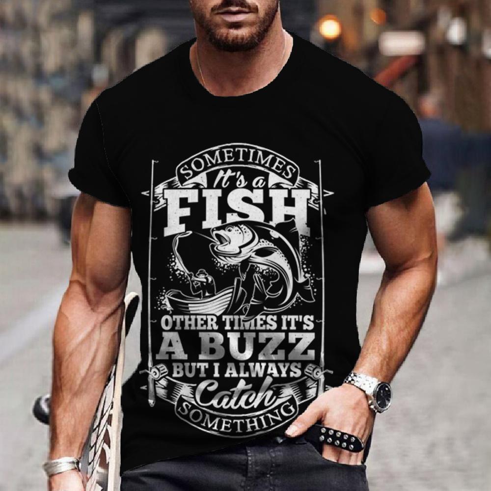 Fishing Graphics Herren T-Shirts 3D-gedruckte T-Shirts Retro Kurzarm Tops Sommer Herrenbekleidung Outdoor Streetwear Angler Shirts XL XL