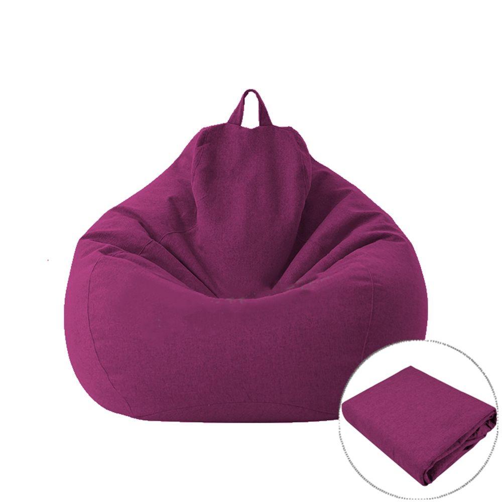 Wohnzimmer Sitzsack Fall Sitz Stühle Pouf Puff Couch Sofas Abdeckung Tatami Abdeckungen Sitzsack Abdeckung S-purple cover