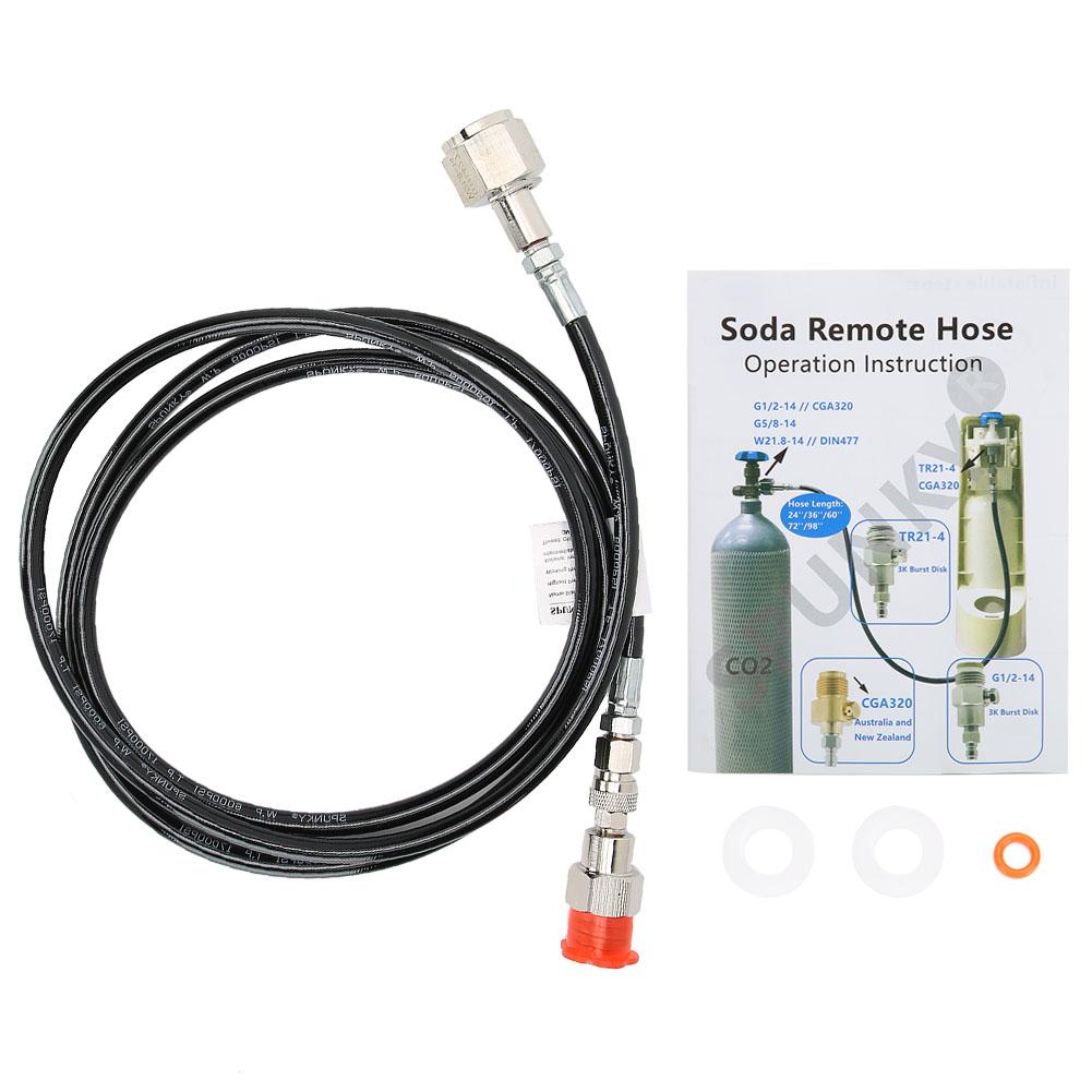 W21.8-14 Soda Maker Externer Schlauchadapter-Kit Zubehör für Soda Stream Schwarz 2m/6.6ft