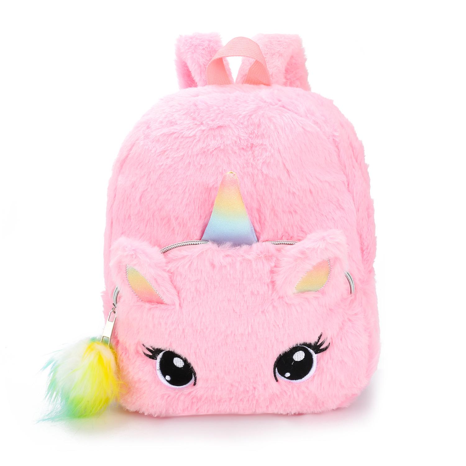 Einhorn Plüsch Big Eyed Rucksack Weiches Plüsch Spielzeug Kindergarten Kinder Cartoon Rucksack Kleine Mädchen Tasche Rucksack