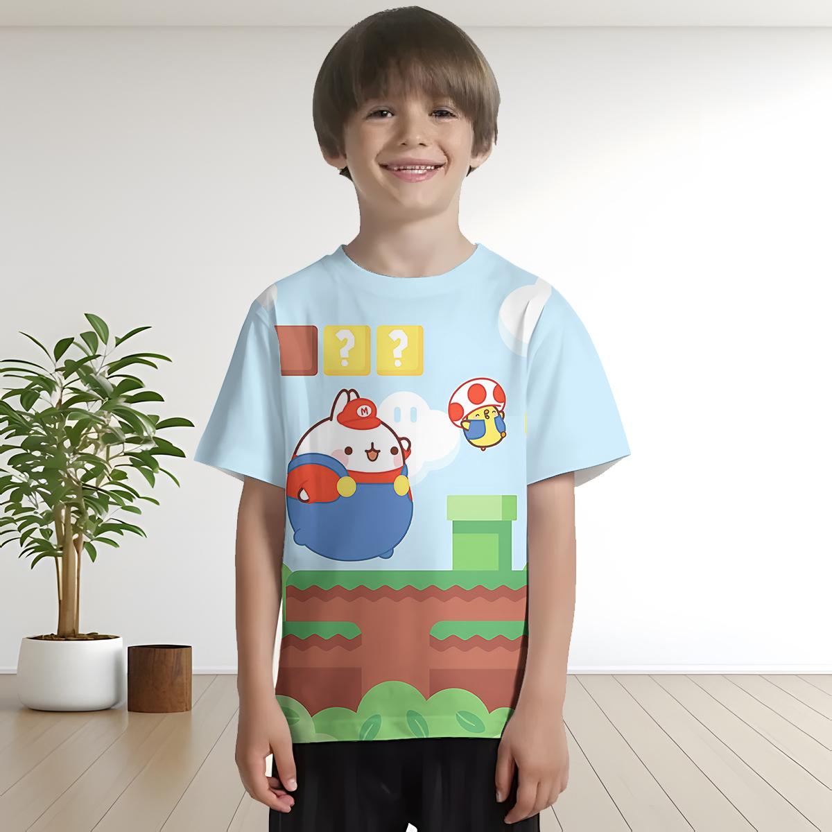 3D-Druck Cartoon Molang Babykleidung 5 bis 14 Jahre Männlich Outdoor-Kleidung für Kinder Junge Mädchen Kind T-Shirt Top Shirts 100cm