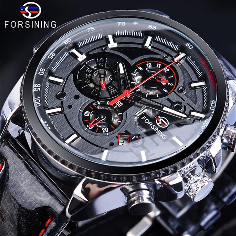 Forsining wasserdichte multifunktionale mechanische Uhr Herrenmode mechanische Uhr