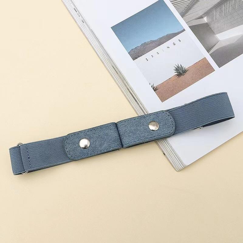 Neuer verstellbarer, dehnbarer, elastischer Taillenband, unsichtbarer Gürtel, schnallenfreier Gürtel für Damen, Herren, Jeans, Hosen, Kleid, keine Schnalle, einfach zu tragen one size hellblaue