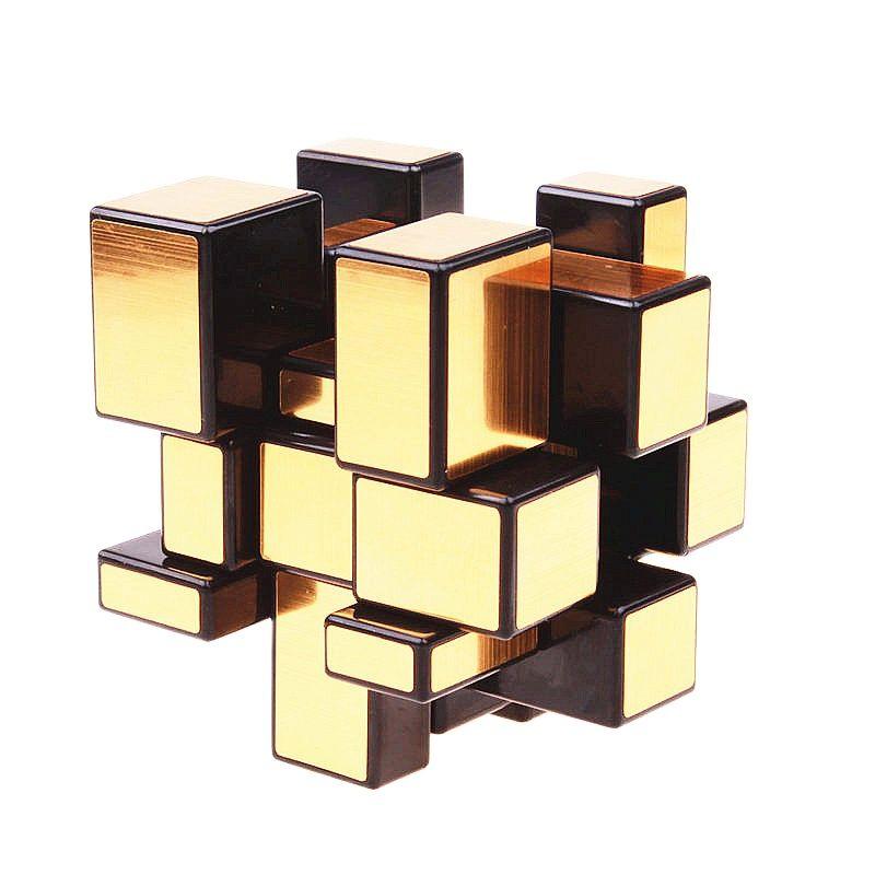Spiegelwürfel 3x3x3 Zauberwürfel Geschwindigkeit Cubo Professionelles Puzzle Cubo Magico Spielzeug für Kinder Spiegelblöcke 3x3 Würfel ZH 3x3 gold