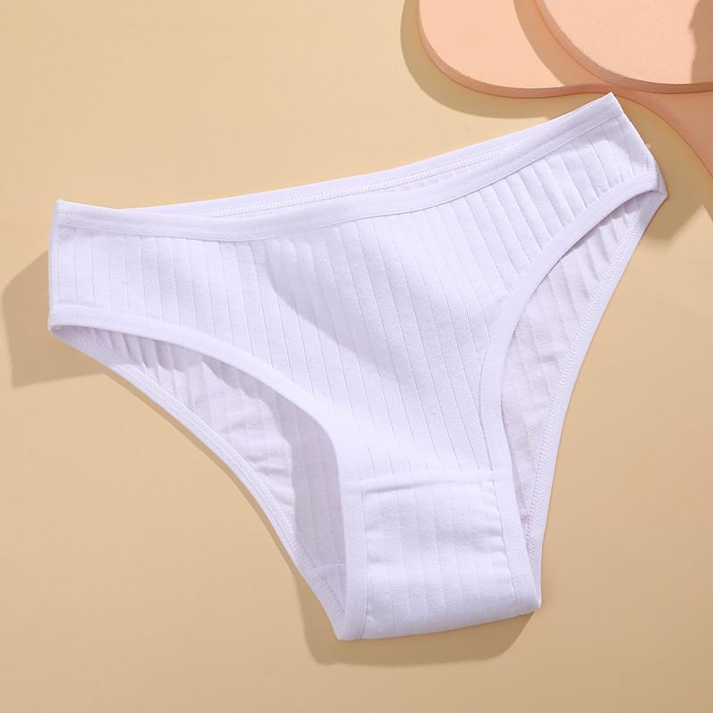 FINETOO Baumwolle Panty Damen Einfarbig Höschen für Frauen Sexy Slips Weibliche Unterhosen M-XL M weiß