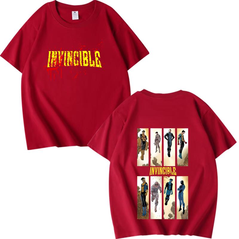 Begrenztes Unbesiegbare Marke Superheld T-Shirt Herren Damen Oversized 100% Baumwolle Kurzarm Sommer Oberteil Unisex Übergrößen Oberteile XS rot