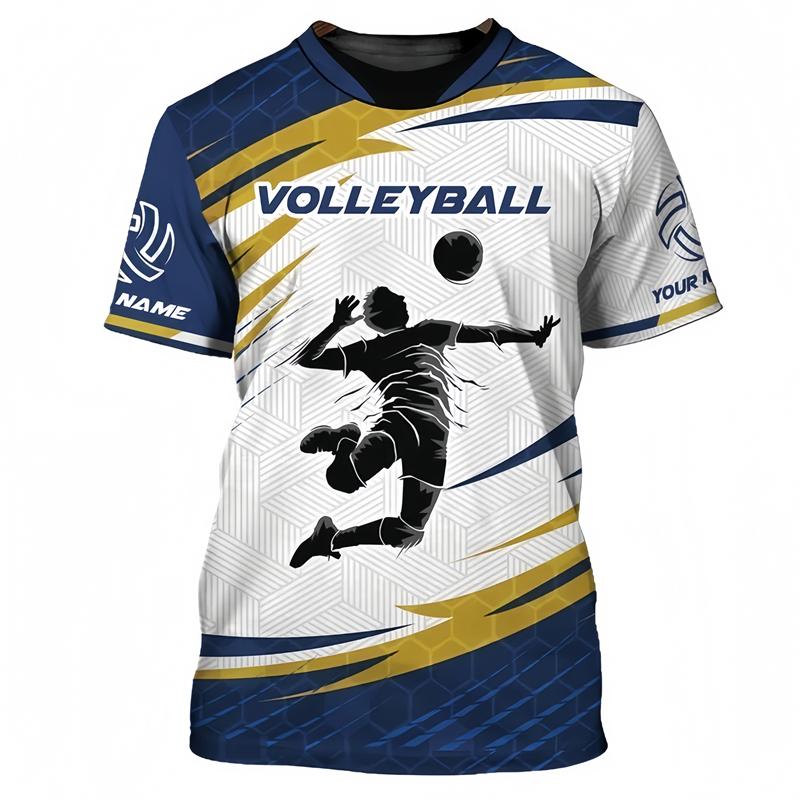 Modische Volleyball Grafik T-Shirts für Herren Sommer Lässige Sportbekleidung 3D Gedruckte T-Shirts Locker Schnelltrocknende T-Shirts Oberteile XS