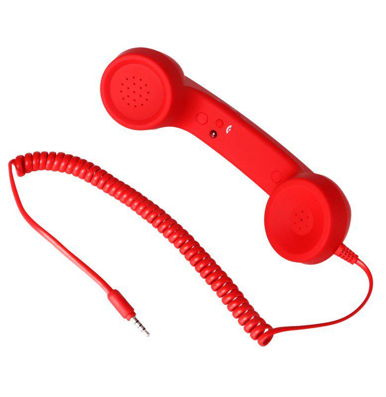 Retro Telefonhörer Lautsprecher Anruf Mic Receiver für iPhone Android Handys 7 Farbe rot