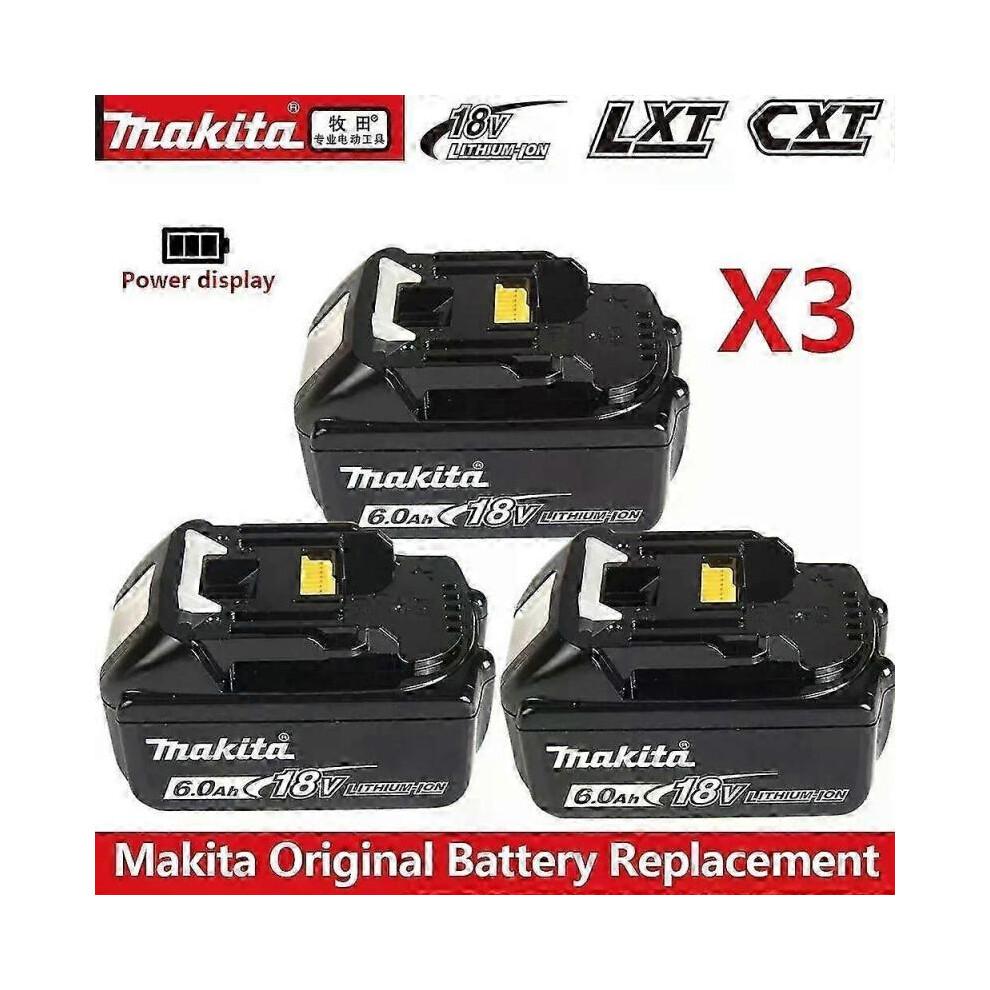 (6,0Ah 3 Stück)100% Makita 6Ah Makita 18V Akku Bl1830b Bl1850b Bl1850 Bl1840 Bl1860 Bl1815 Ersatz-Lithium-Akku-fj