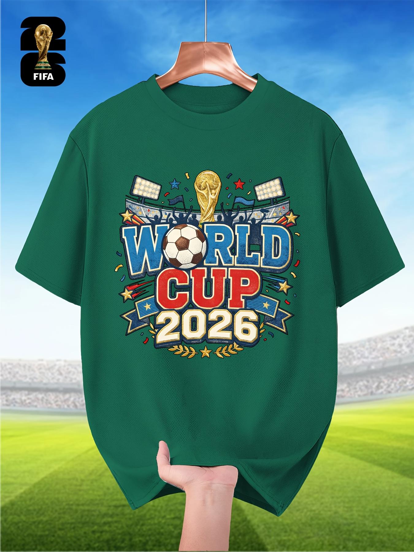 Atmungsaktives Sommer-T-Shirt für Herren im FIFA-Design, mit Aufdruck des Hercules-Pokals, in mehreren Farben erhältlich L