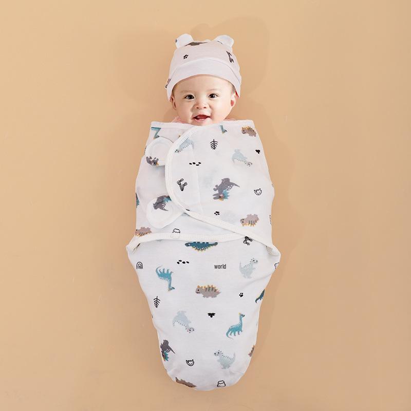 Neugeborenen-Wickeldecke & Mützen-Set - Anti-Schreck-Schlaf-Essential für alle Jahreszeiten 50x60cm (Swaddle + Baby Hat)