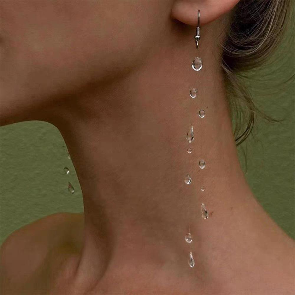 Kristall Tautropfen Ohrringe Transparente Wassertropfen Ohrringe Mode Tau Regen Ohrringe Schmuckgeschenke Earring A