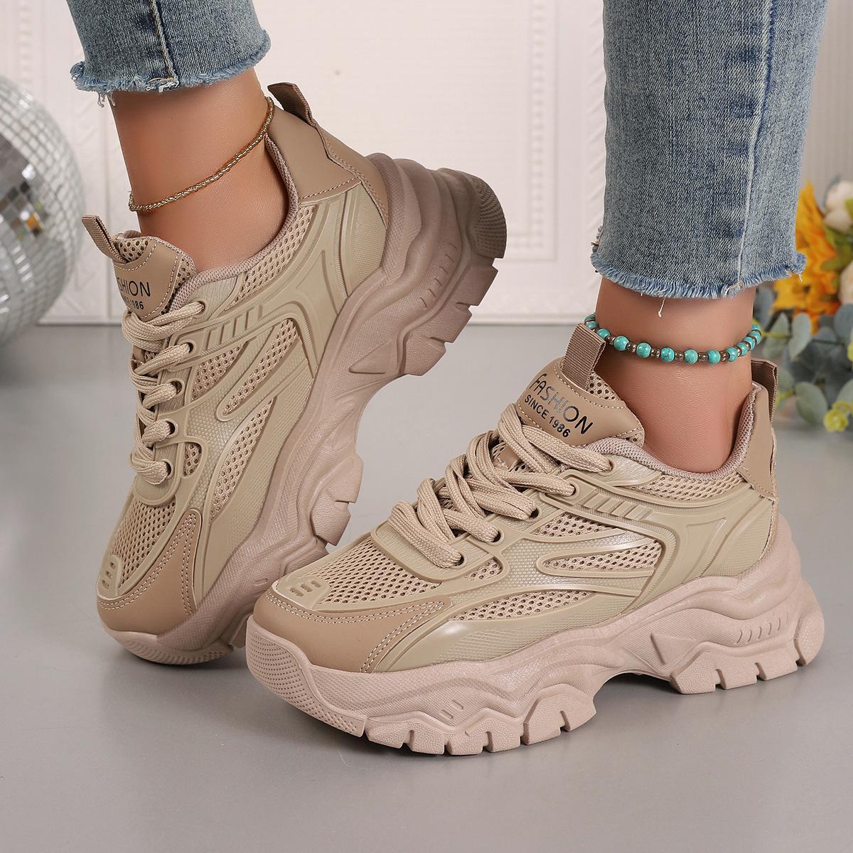 Damen-Sneakers, rutschfeste flache Outdoor-Schuhe, bequeme Freizeit-Sneakers für Studenten, Freizeitschuhe für Damen 39 khaki