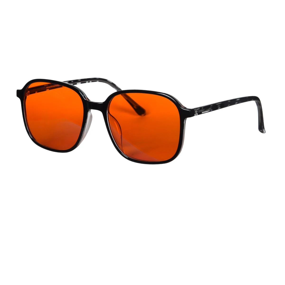 SHINU Blaulichtfilter-Brille mit roten Gläsern für den Schlaf Anti-Blaulicht-Brille Gaming-Brille mit orange getönten Gläsern orange