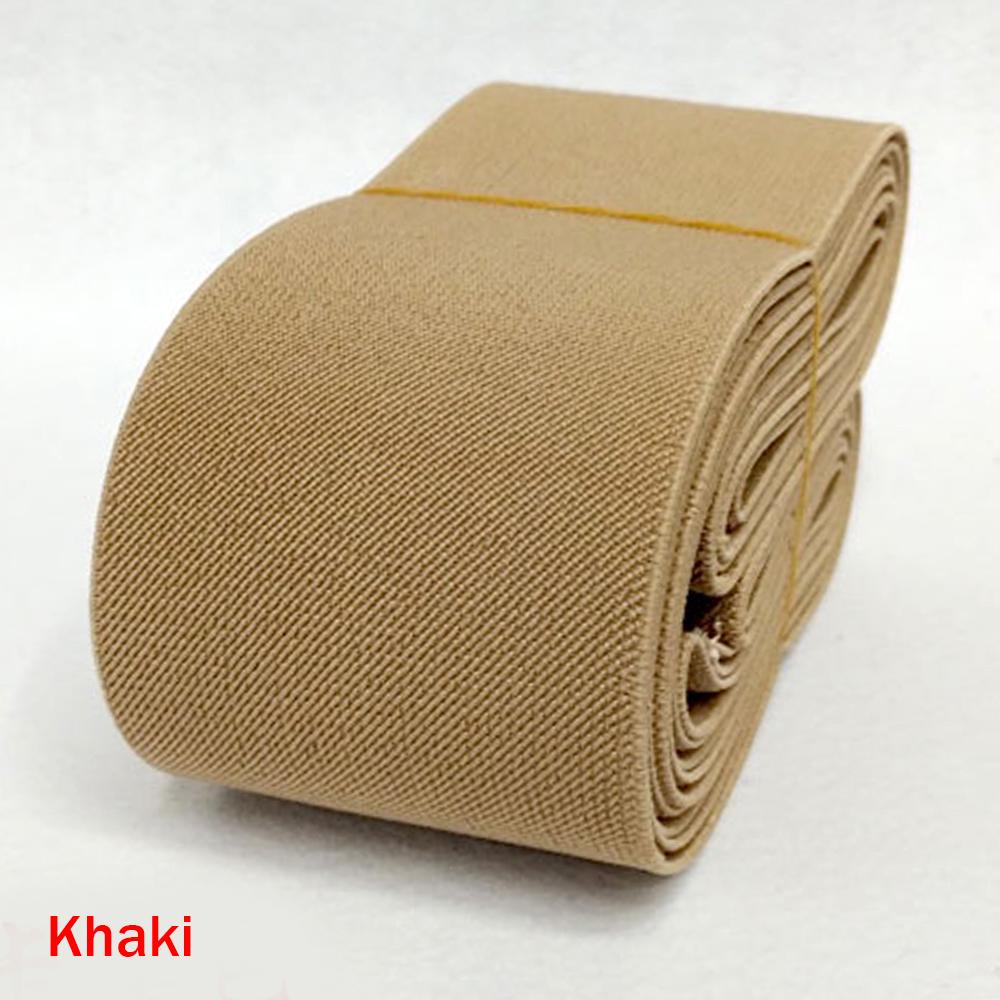 5 cm breites, flaches, elastisches Band, gewebtes Stretchband für Gesichtsmasken, Kostüme, Taillenmanschetten, Kleidung, DIY-Verzierungen, Materialien, Nähen, 5 m khaki