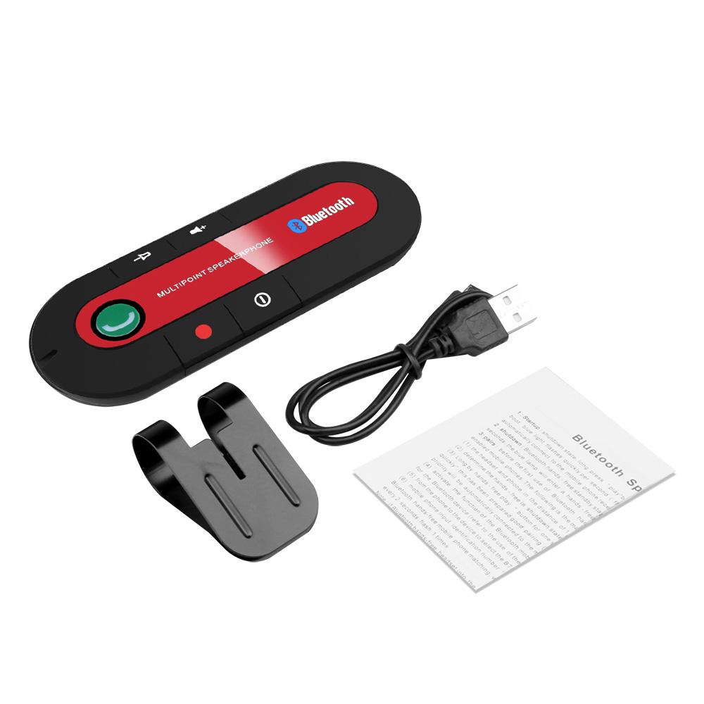 Drahtlose Bluetooth Car Kit Freisprecheinrichtung Sonnenblende Lautsprecher Für Telefon Auto Bluetooth Audio Receiver Zubehör rot