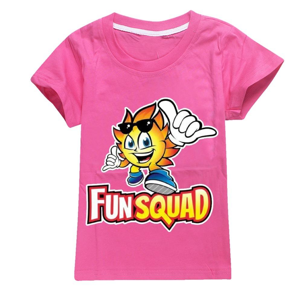 Neue Jungen Sommer Kleidung Kinder Cosplay Fun Squad Gaming T-shirt Pullover 100% Baumwolle Freizeit Mode Kinder Jungen Mädchen Tees Tops 120 hellrosa