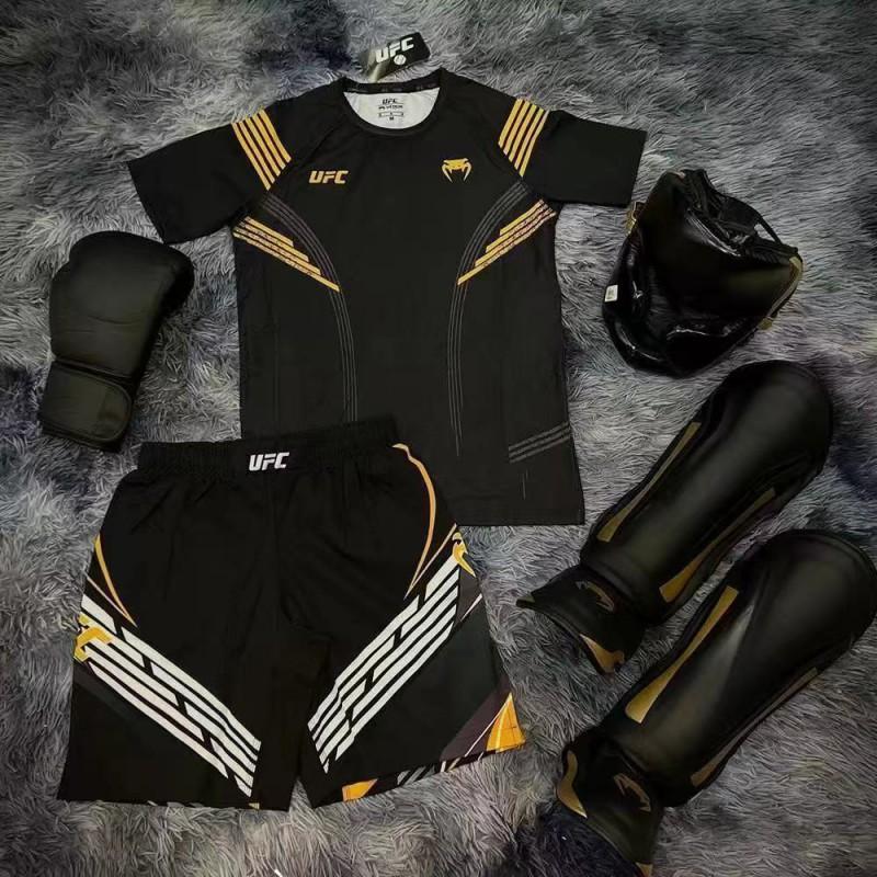 MMA BJJ Boxen Kickboxen Trainingsset Herren Damen Kurzarm T-Shirt Shorts Fitnessstudio Fitness Sportbekleidung Kids XXL Recommended Height 130cm