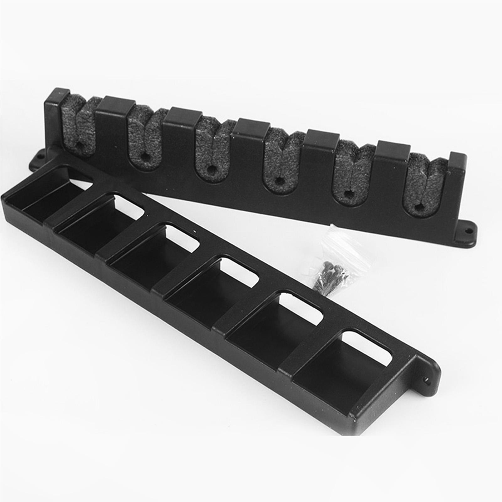 Vertikales 6-Ruten-Rack-Angelruten-Rack-Set, wandmontierter Angelrutenhalter für Garage und Boot schwarz
