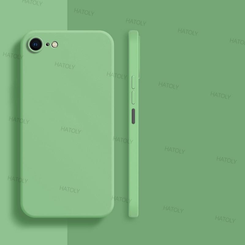 Für iPhone SE 2020 Hülle iPhone 7 8 SE 2020 2022 Hülle Original Stoßfeste Flüssigsilikon-Telefonrückseite für iPhone SE 2020 For iPhone SE (2020) grün