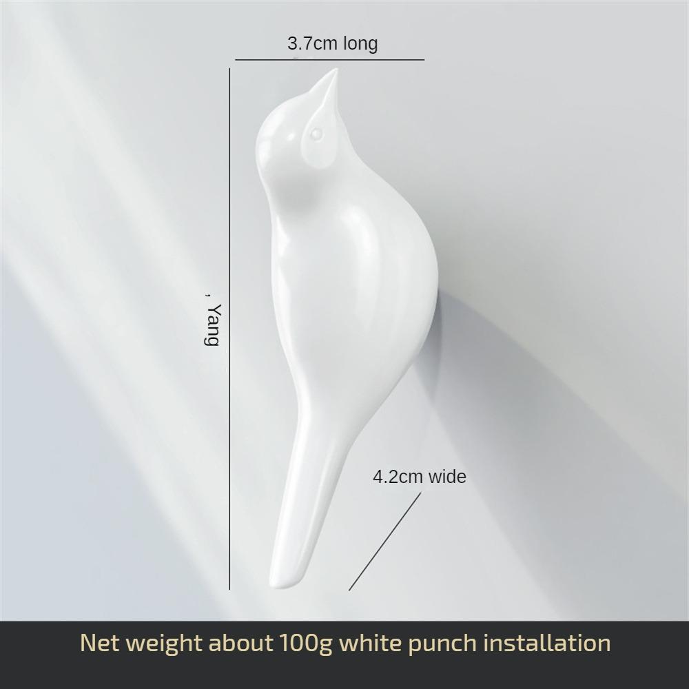 Kreative Vogel Dekoration Haken Wand Schlafzimmer Tür Kleiderbügel 3D Einzelhaken Kleiderhaken Einfache Wandbehang Dekoration weiß