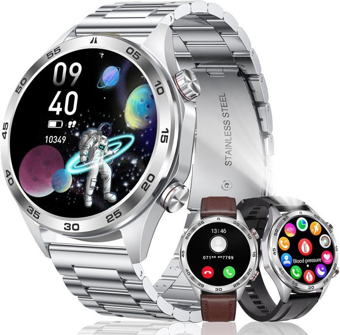 Smartwatch - MEGALITH - Smartwatch - Wasserdicht - Bluetooth-Anrufe - Herzfrequenzsensor und GPS