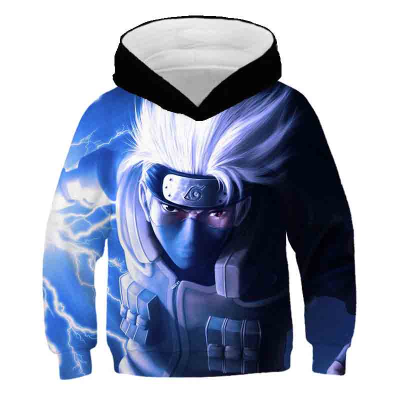 2023 Neue Naruto Hoodie Animation Kinder 3D-gedruckte Mode-Sweatshirts Jungen Mädchen Kinder Pullover Streetwear Mäntel 3-14 Jahre alt 110cm blue
