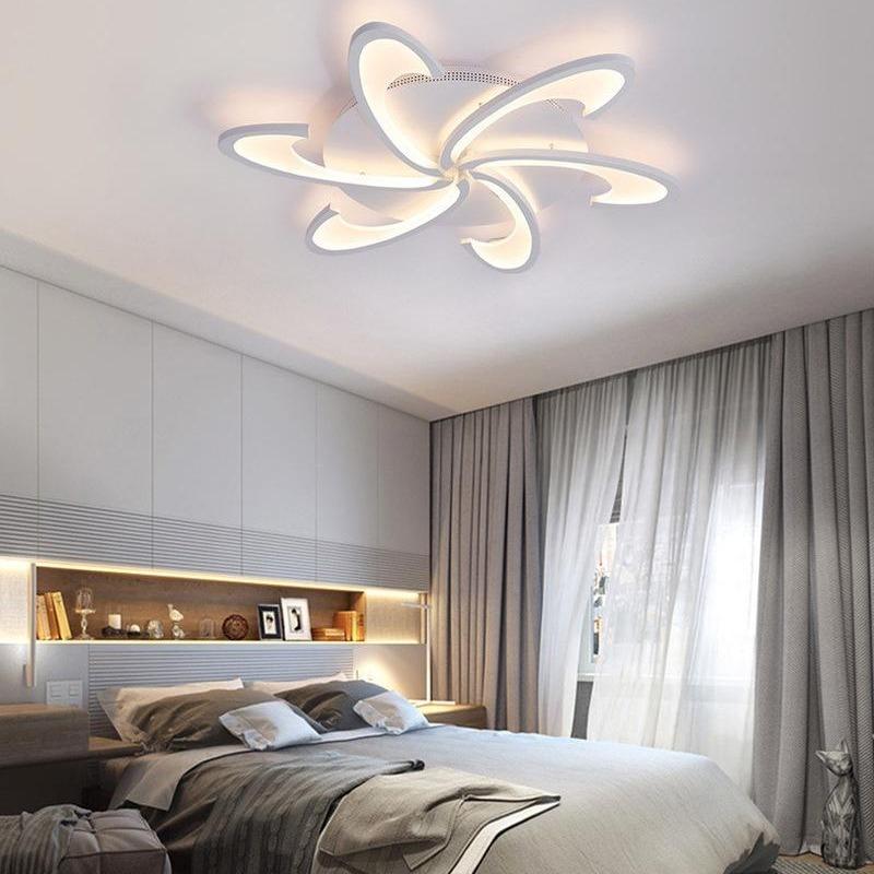 3/6 Köpfe moderne Acryl-Deckenleuchte, LED-Kronleuchter, Lampe für Wohnzimmer, Schlafzimmer, Heimbeleuchtung, kühles/warmes Weiß, dimmbar 6 heads- Cool White weiß