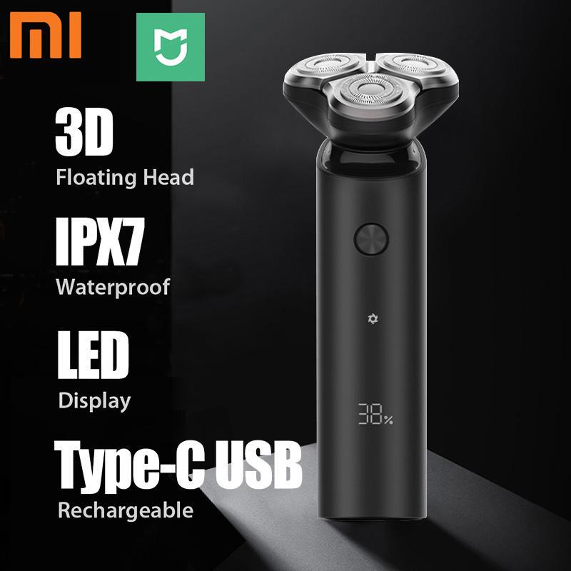 Xiaomi Mijia 3D Floating Smart Elektrorasierer S300 IPX7 Wasserdichter Rasierer Typ C Aufladung Dual Layer Blade Trocken-Nass-Bartrasur