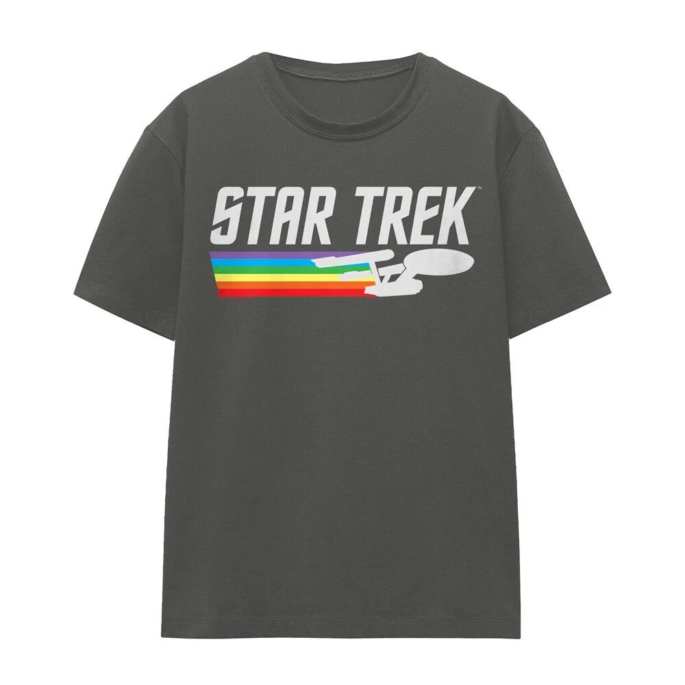 Star Trek Rainbow Trail Damen 100% Baumwolle T-Shirt Herren T-Shirts Oberteil S-2XL, Anthrazit M white
