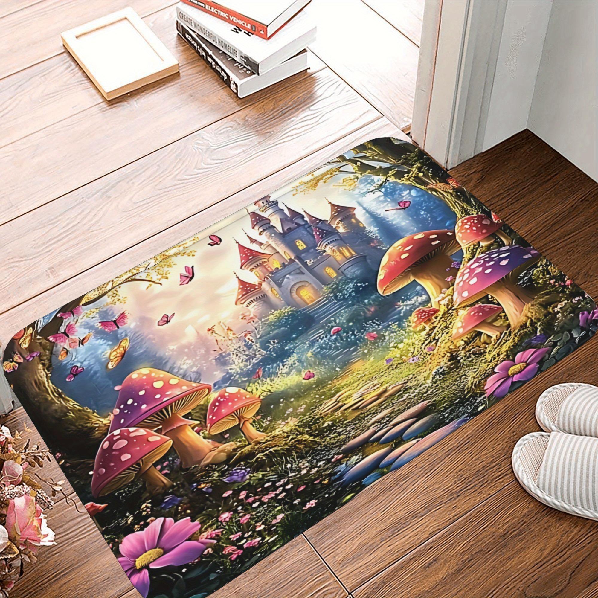 1 Stück Fantasywald Küchenteppich Rutschfeste Fußmatte Pop-Design Badezimmerteppich Badematte Teppich für Zuhause Spüle Wäsche Dekore 1200x1600MM