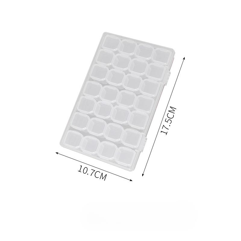 Tragbare transparente Schmuckschatulle für Ohrringe, Ohrstecker, Halsketten, Ohrringe, Tablett, bunte Aufbewahrungsbox für Ohrringe, Antioxidationsbox 28 cells 17.5*10.7cm