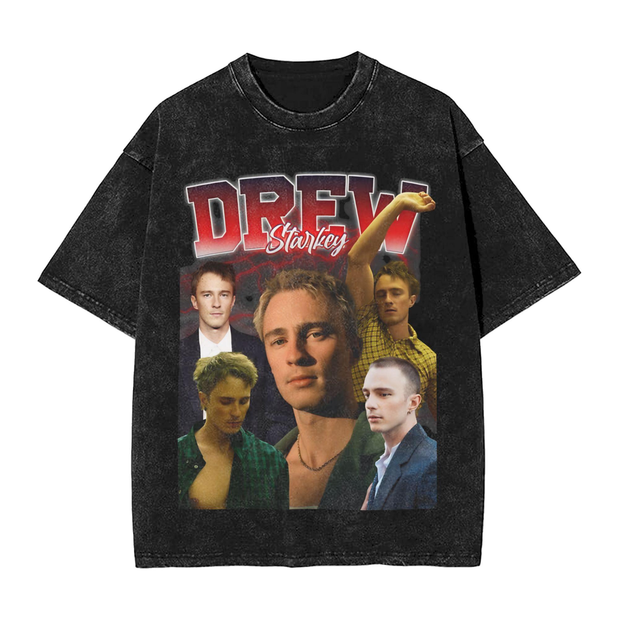 Sommer Drew Starkey Gewaschene Hemden Bekleidung Harajuku T-Shirt Unisex Damen T-Shirt 2XL brown
