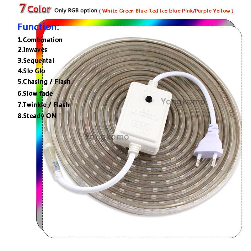 LED Streifen Licht Wasserdicht 5050 Indoor Outdoor LED Flexible Band Lichter Seil 220V Beleuchtung Wohnzimmer Dekor Lampe 15M bunt