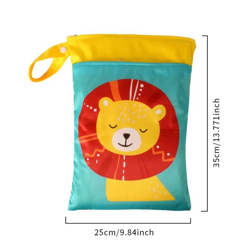 1PC Waschbar Nass Trocken Tasche Für Baby Windeln Windeln Wasserdichte Wiederverwendbare Wickeltasche Mit Zwei Reißverschlüssen 25cm x 35cm