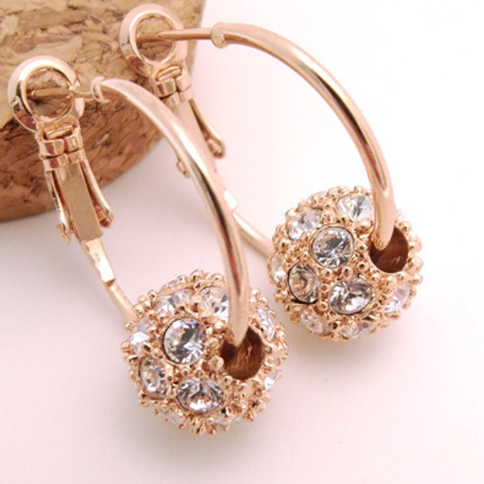 Perforierte Lymphdrainage-Ohrringe, Ohrdruck-Magnet-Gesundheitsschmuck, farbige Diamant-Kugel-Transportperlen-Ohrringe, Ohrschmuck One Size gold
