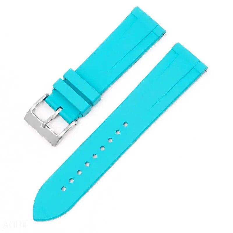 Premium-Fluorkautschuk-Armband mit Schnellverschluss für Omega Rolex Seiko, Edelstahl-Schnalle, 20/22 mm Uhrenarmband für Herren und Damen 22mm blue