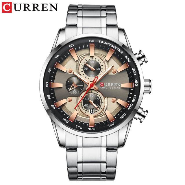 CURREN Mode Top Marke Sport Uhr Männer Edelstahl Chronograph Armbanduhr Männliche Uhr Auto Datum Casual Business Uhr Reloj gold